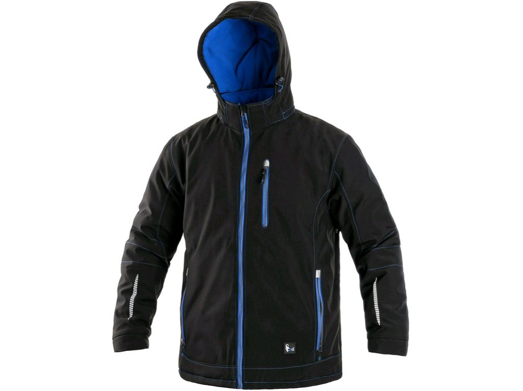 Pánská zimní softshell bunda KINGSTON, černo - modrá