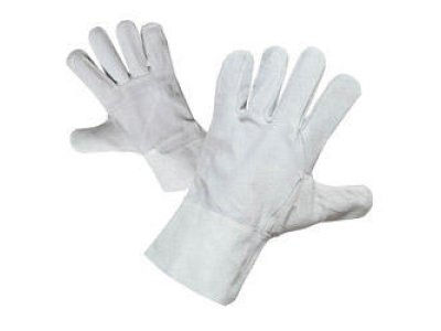 SNIPE Celokožené rukavice z šedé hovězí štípenky, tuhá manžeta 7cm, bez podšívky