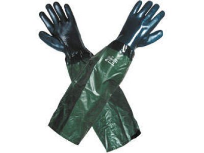 UNIVERSAL 60 Rukavice s PVC návlekem na paži 60 cm, odolné proti kyselinám a louhům, český výrobek, barva: tmavá