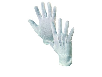 Textilní rukavice MAWA, s PVC terčíky, bílé
