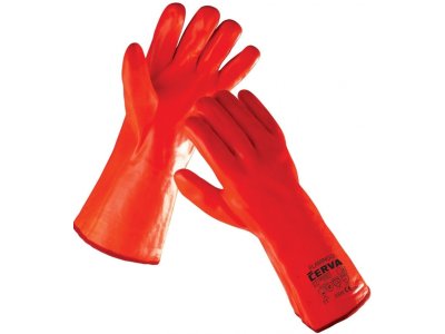 Pracovní rukavice FLAMINGO PVC -oranžové