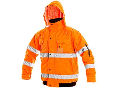 Reflexní bunda LEEDS, zimní, oranžová