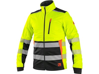 Pánská reflexní softshell bunda BENSON CXS, žluto-černá