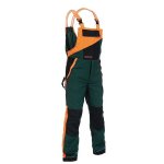 Pánské protipořezové kalhoty s laclem SCILAR+, zeleno-oranžové - 48