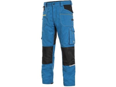 Pánské kalhoty do pasu STRETCH CXS, středně modré-černé