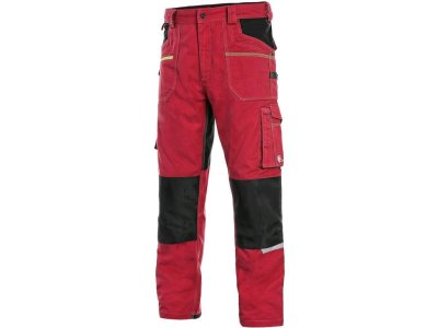 Pánské kalhoty do pasu STRETCH CXS, červeno - černé
