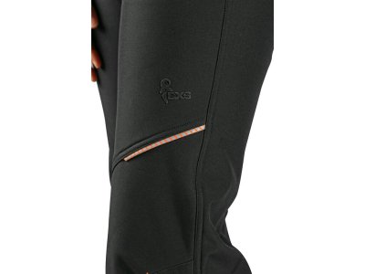 Dětské zimní softshell kalhoty TRENTON, černé s HV žluto/oranžové doplňky