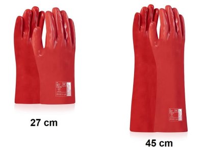 Rukavice máčené RAY, červené (délka 27cm, 35cm a 45cm)