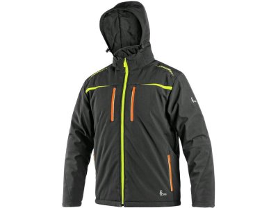 Pánská zimní bunda NORFOLK CXS, černá s HV žluto/oranžovými doplňky