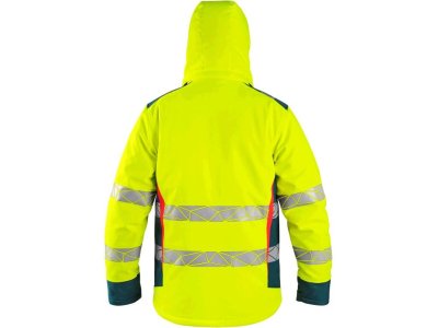 Pánská zimní softshell výstražná bunda BEDFORD WINTER CXS, žluto-petrolová
