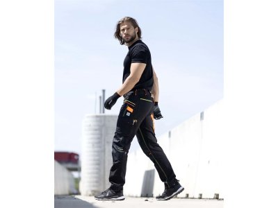 Pánské pracovní kalhoty do pasu CREATRON® černá neon, ARDON®