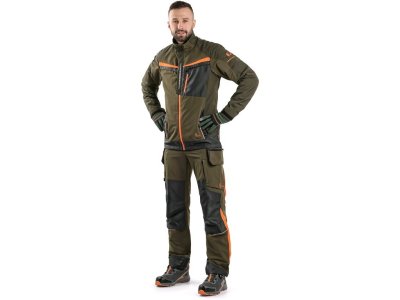 Pánská blůza NAOS CXS, zeleno-zelená, HV oranžové doplňky
