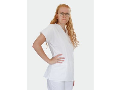 Dámská zdravotní halena do V, bílá