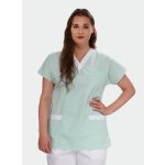 Dámská zdravotní halena do V, zelená + bílá - 34