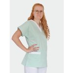 Dámská zdravotní halena do V, zelená + bílá