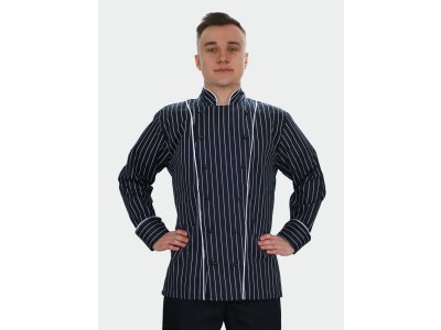 Rondon kuchařský dvouřadý, černý s bílým proužkem