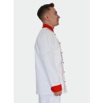 Rondon kuchařský dvouřadý, bílý s červenou kombinací