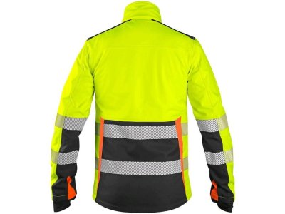 Pánská reflexní softshell bunda BENSON CXS, žluto-černá